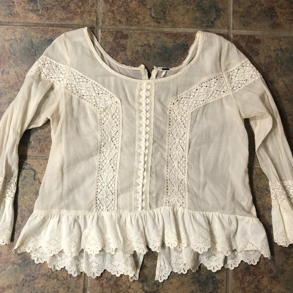 HP💫 [free people] Small Long Sleeve Boho Top - Picture 2 of 7